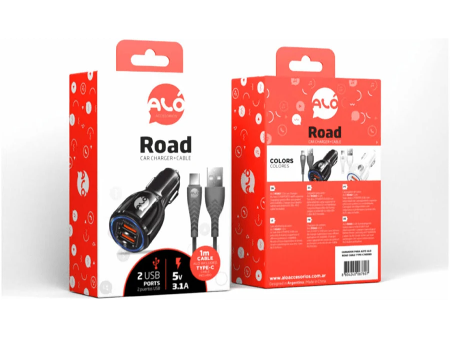 CARGADOR 12V MICRO 3,1+2USB ALO ROAD