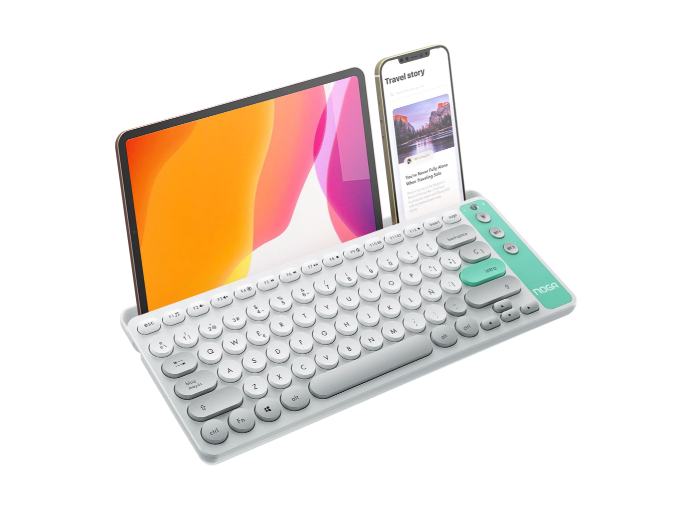 TECLADO INALAMBRICO 2,4G C/SOPORTE MULTITAREA NOGA NKB-Q30
