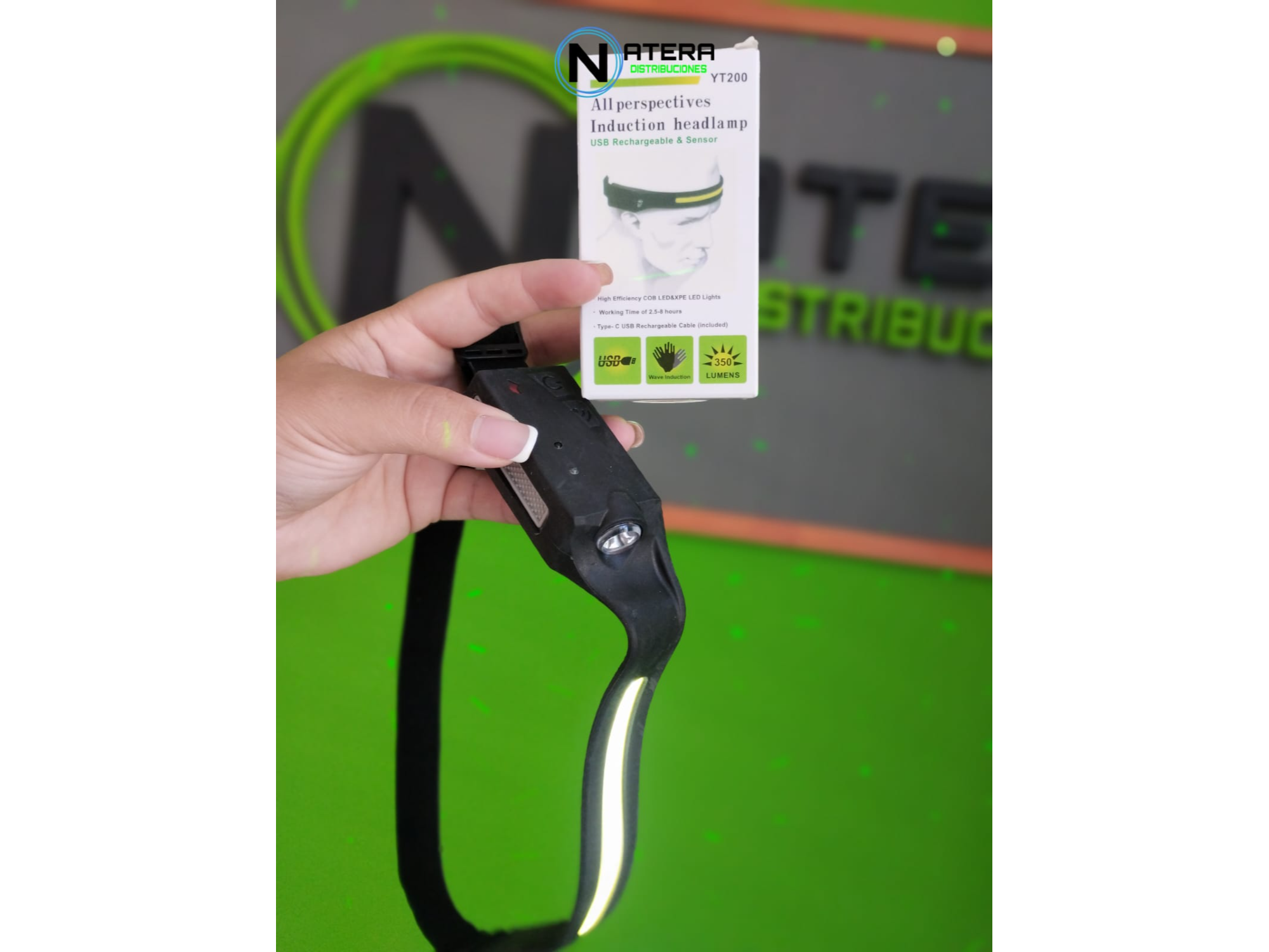 LINTERNA MINERA LED RECARGABLE VINCHA C/SENSOR