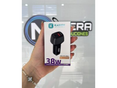 CARGADOR 12V KARSEN "ATOMIC" 38W (+CABLE C A LIGHTNING)