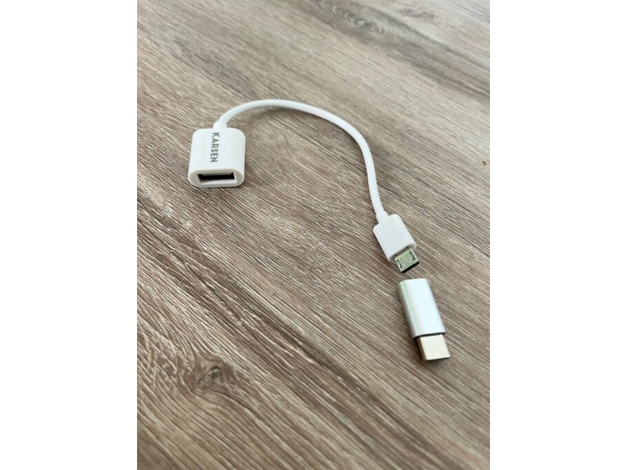 ADAPTADOR OTG MICRO USB KARSEN C/CABLE + ADAPTADOR MICRO USB HEMBRA A TIPO C MACHO)