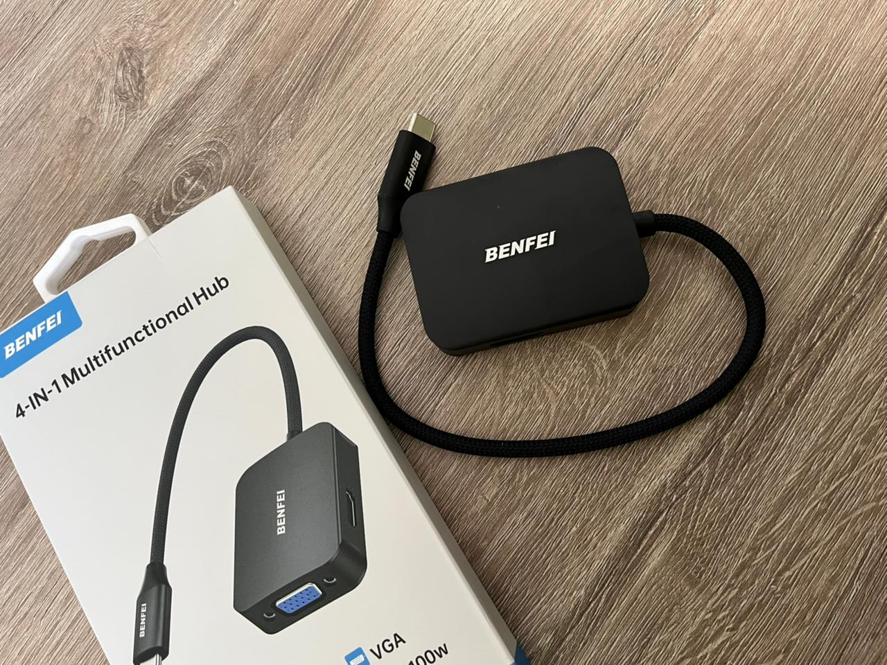 HUB 4 EN 1 TIPO C + VGA + HDMI +USB 2,0 + USB 3,0 + PD