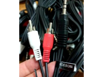 CABLE PLUG A DOBLE RCA 1,5MTS (46008)(LD)(AUDIO Y VIDEO)