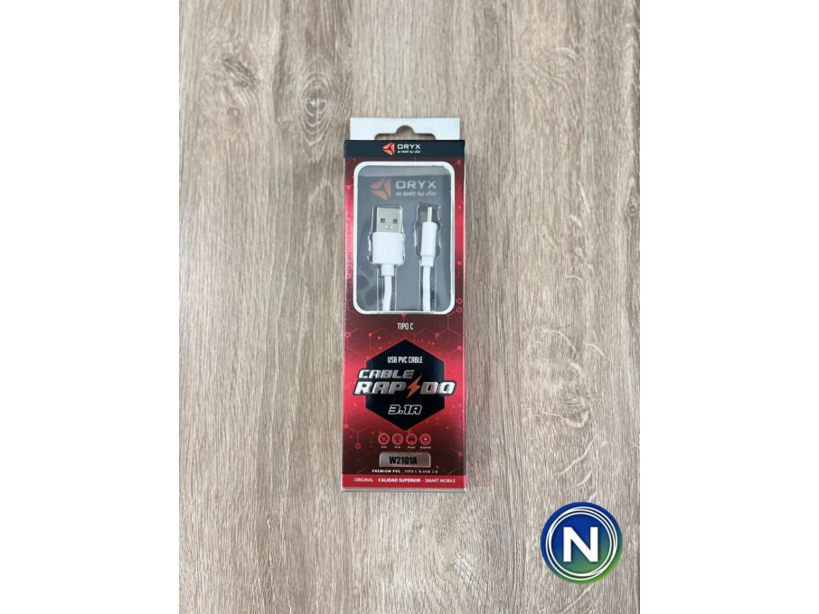 CABLE USB TIPO C ENGOMADO ORYX