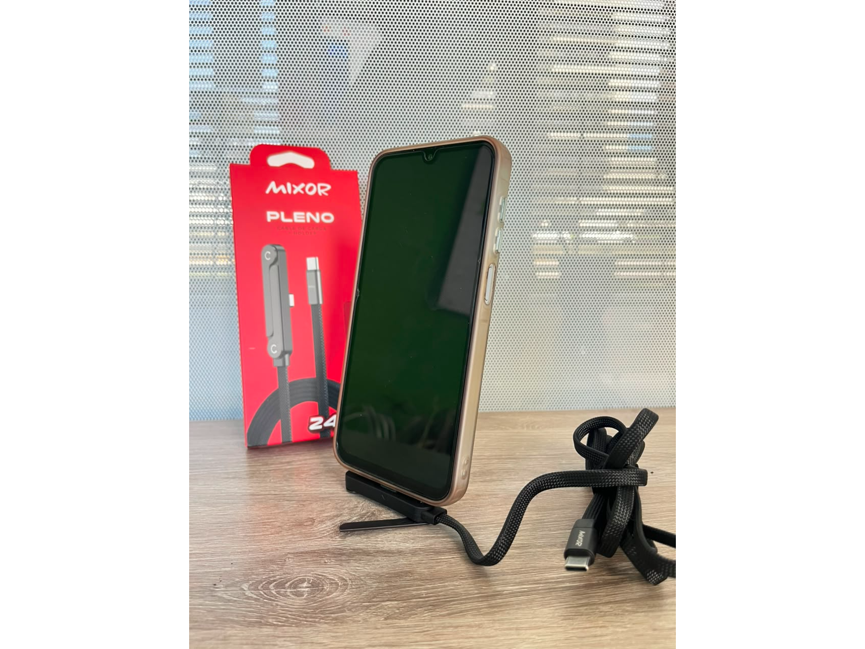 CABLE TIPO C A TIPO C + HOLDER MIXOR PLENO 240W