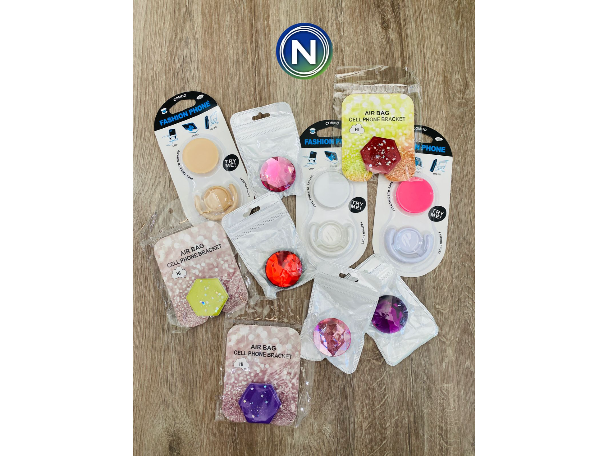 POP SOCKET DIAMANTE/HEXAGONAL/LISO/MARIPOSA/BRILLO