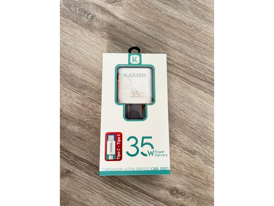 CARGADOR 220V 35W KARSEN (USB-C + CABLE C A C) (CAR-3501)
