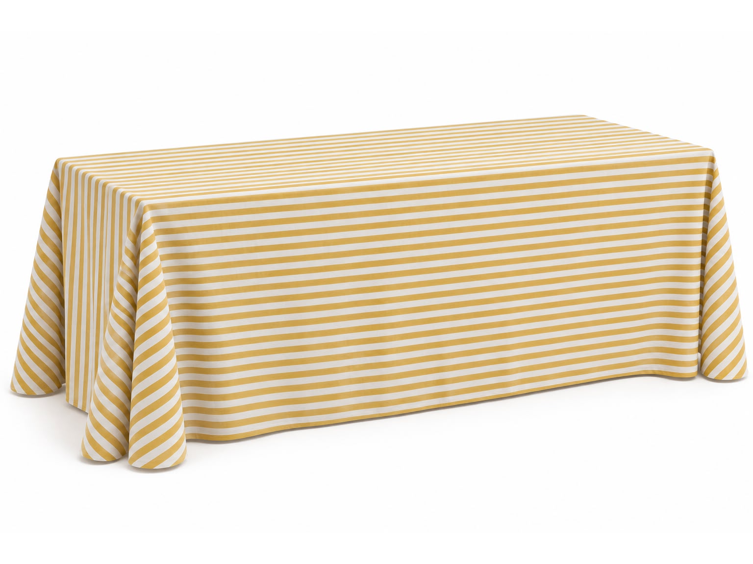 Mantel a Rayas Amarillo/Mostaza - Blanco