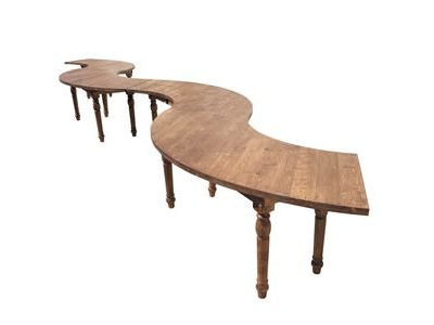 Mesa Serpentina madera natural -  4 módulos
