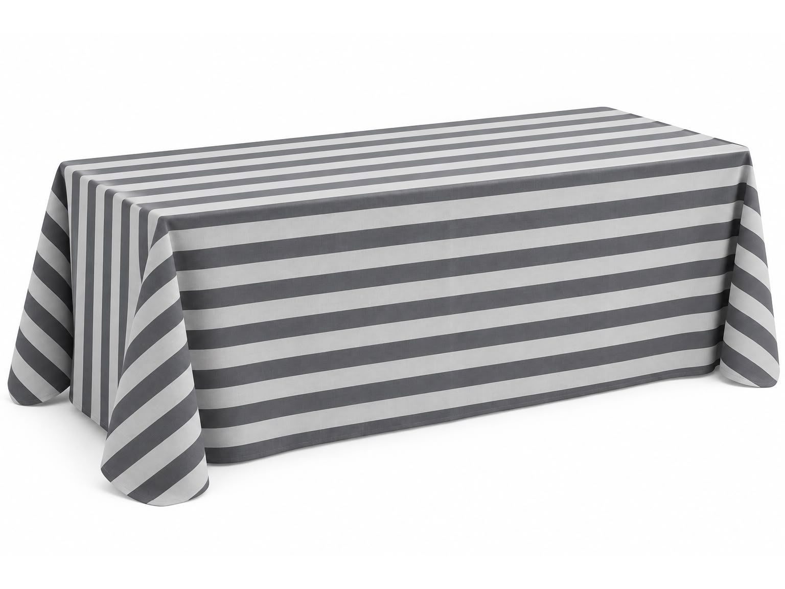 Mantel a Rayas Gris - Gris Oscuro