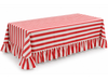 Mantel a Rayas con Flecos Rojo - Blanco