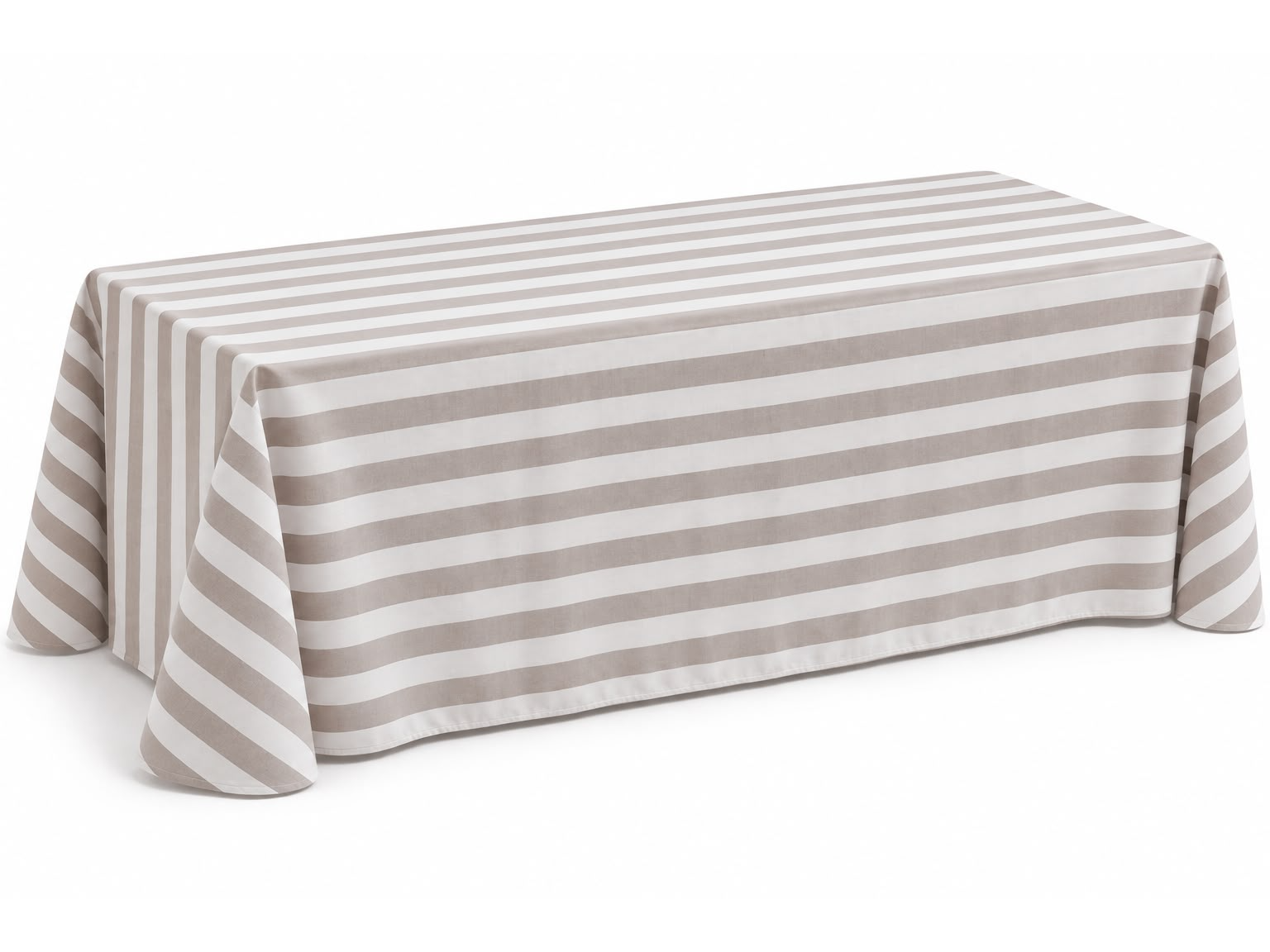 Mantel a Rayas Gris - Blanco