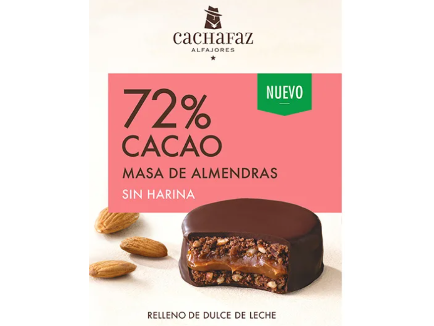 Alfajor 72% cacao almendras sin harina x 12