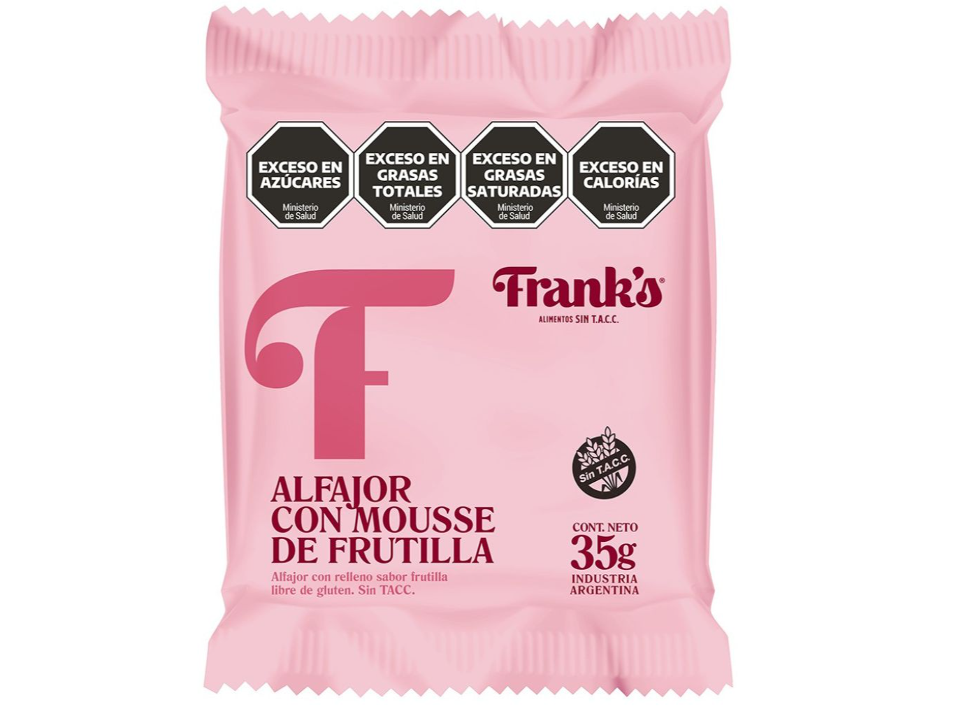 Alfajor Con Mousse De Frutilla X 8 UN Frank's