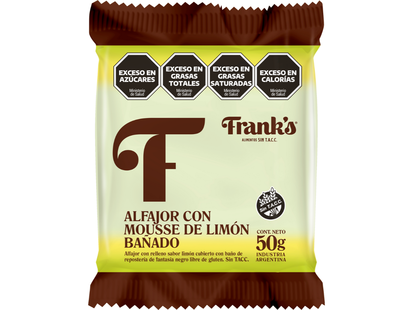 Alfajor Con Mousse De Limon Bañado X 8 UN Frank's