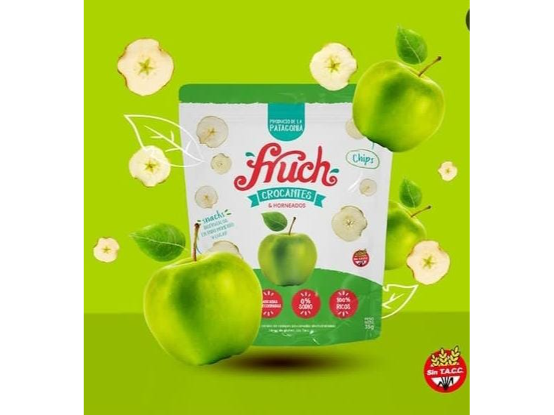 Chips de manzana verde deshidratada