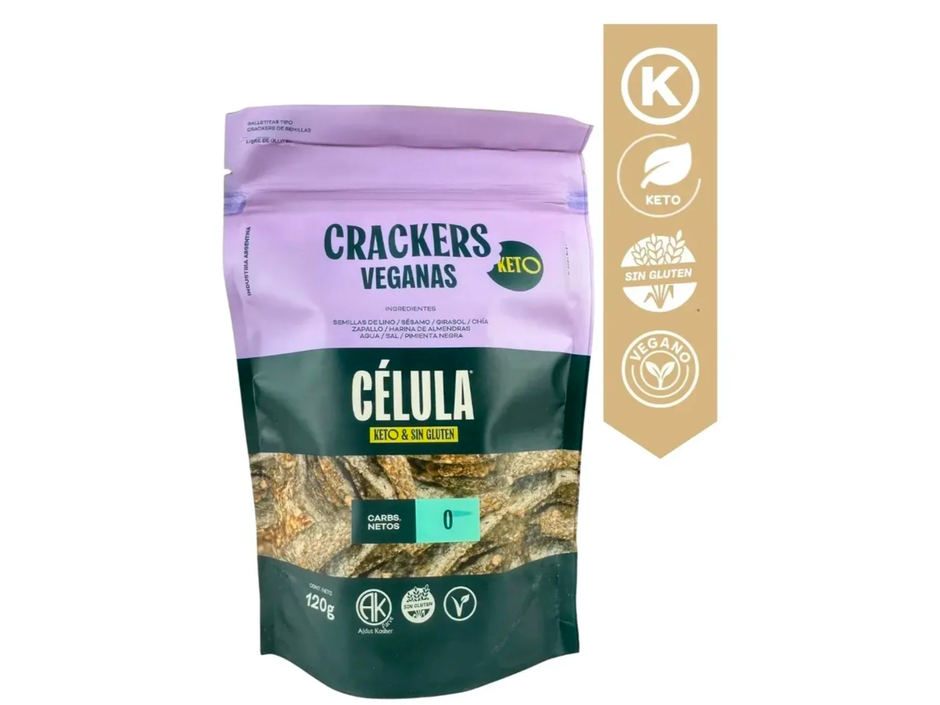 Crackers semillas VEGANAS KETO Célula