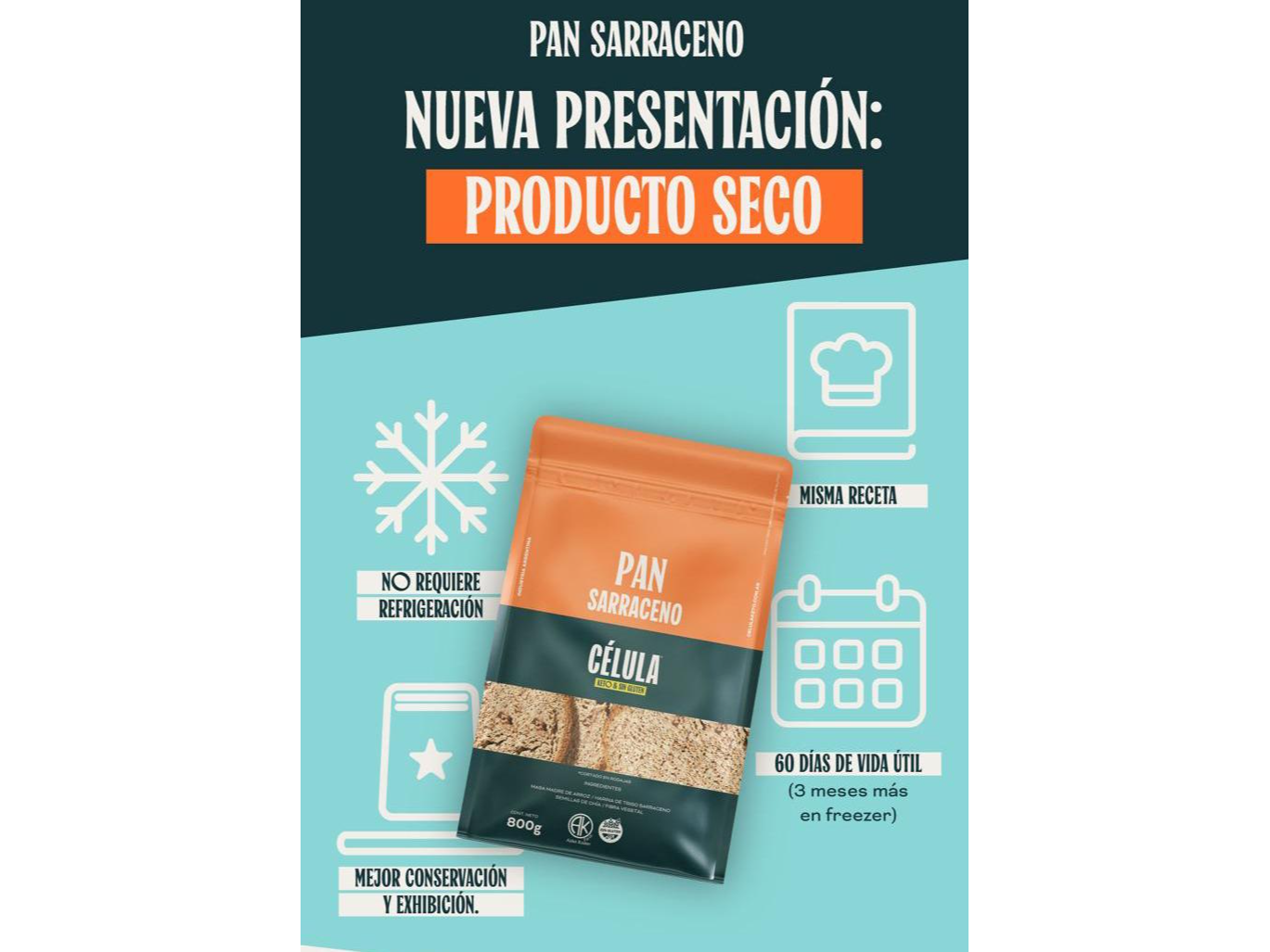 Pan de campo sarraceno 800g -Celula Cocina-