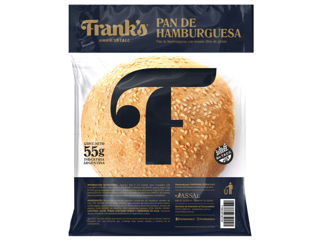 Pan para hamburguesas sin tacc x unidad