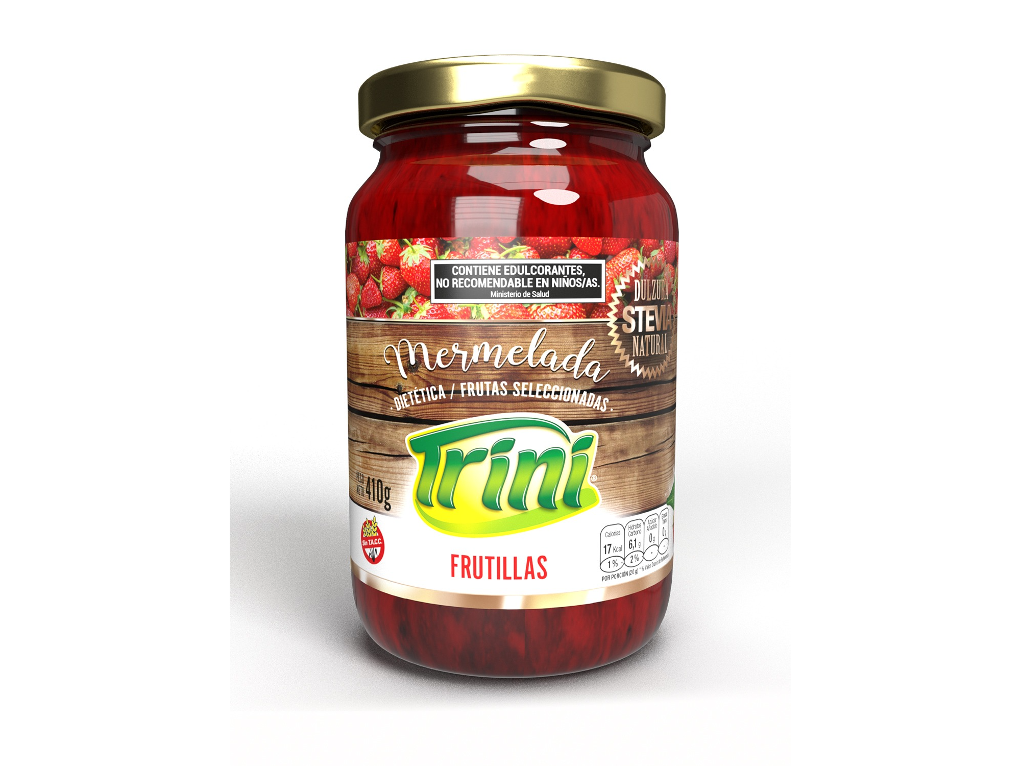 Mermelada de frutilla sin azúcar 410g