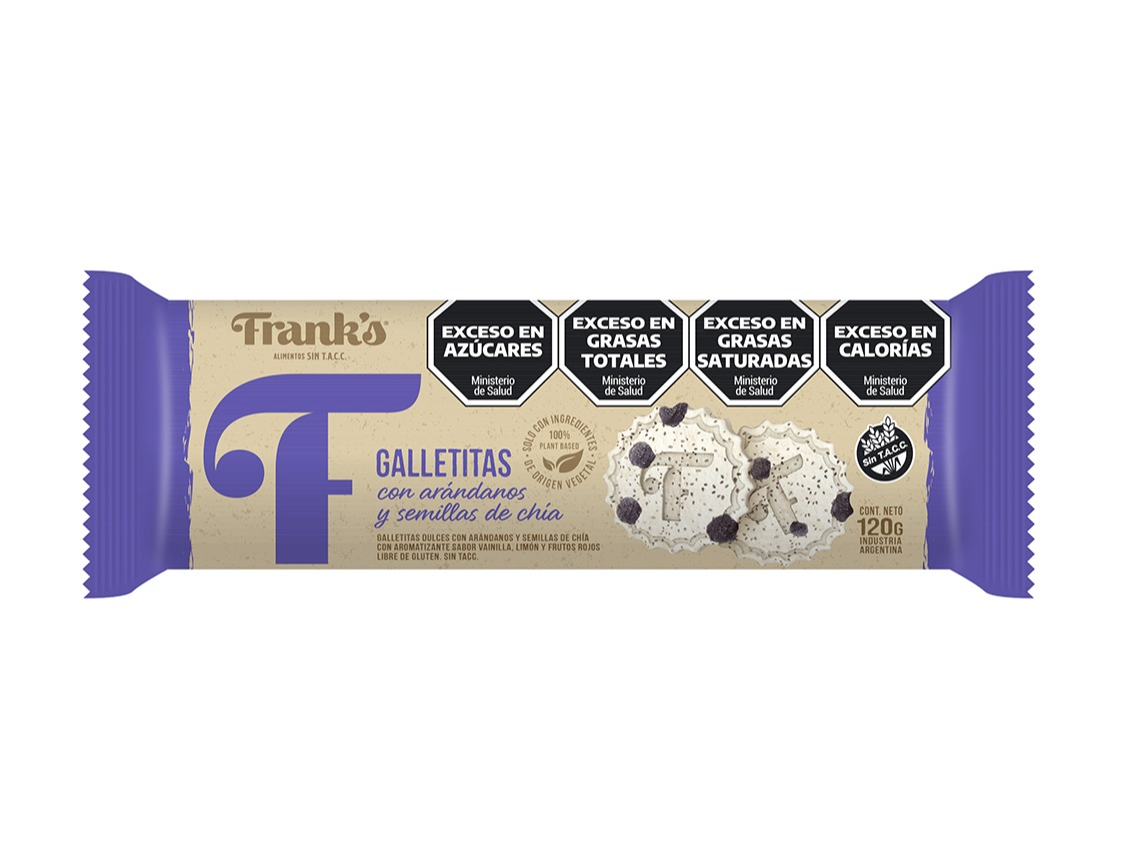 Galletitas de Arándano y chía sin lactosa Frank´s