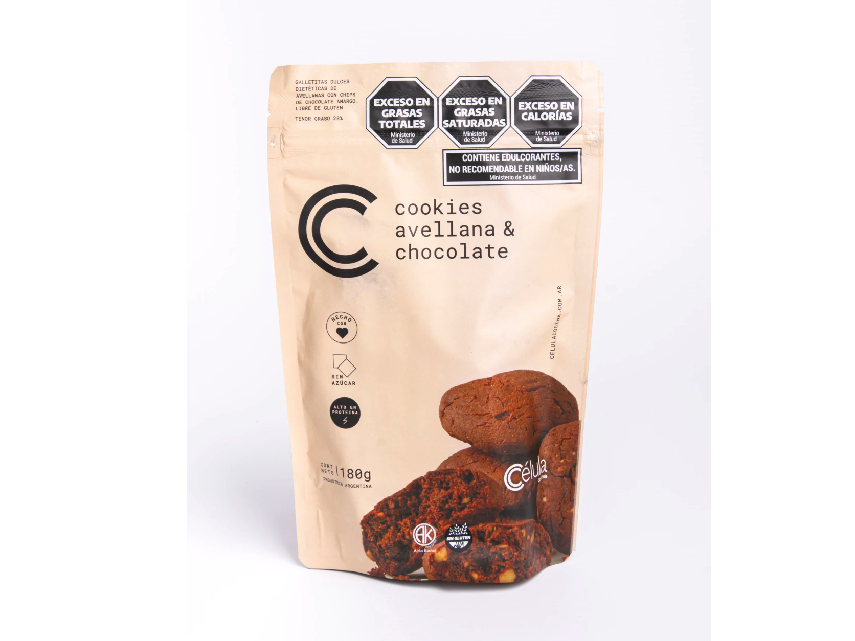 Cookies choco y avellanas SIN AZÚCAR Célula