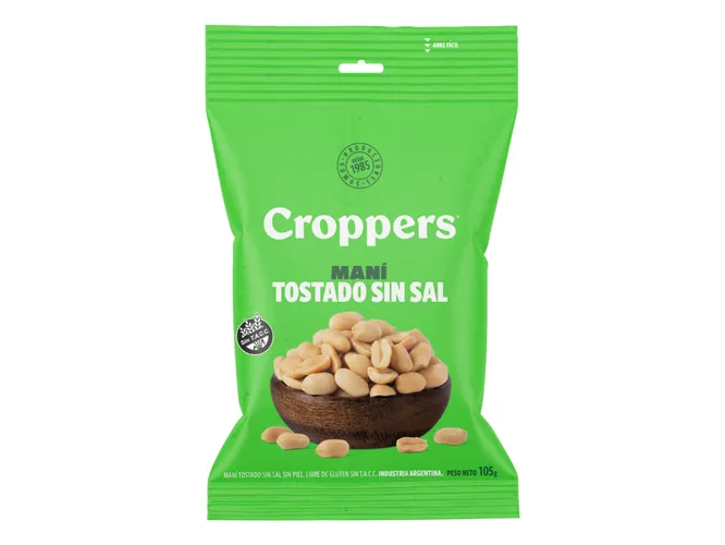 Croppers Maní Tostado Sin Sal Salado 105 g