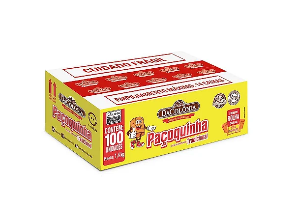 CAJA DE PAÇOQUINHA  DA COLÔNIA  (100 UNIDADES)
