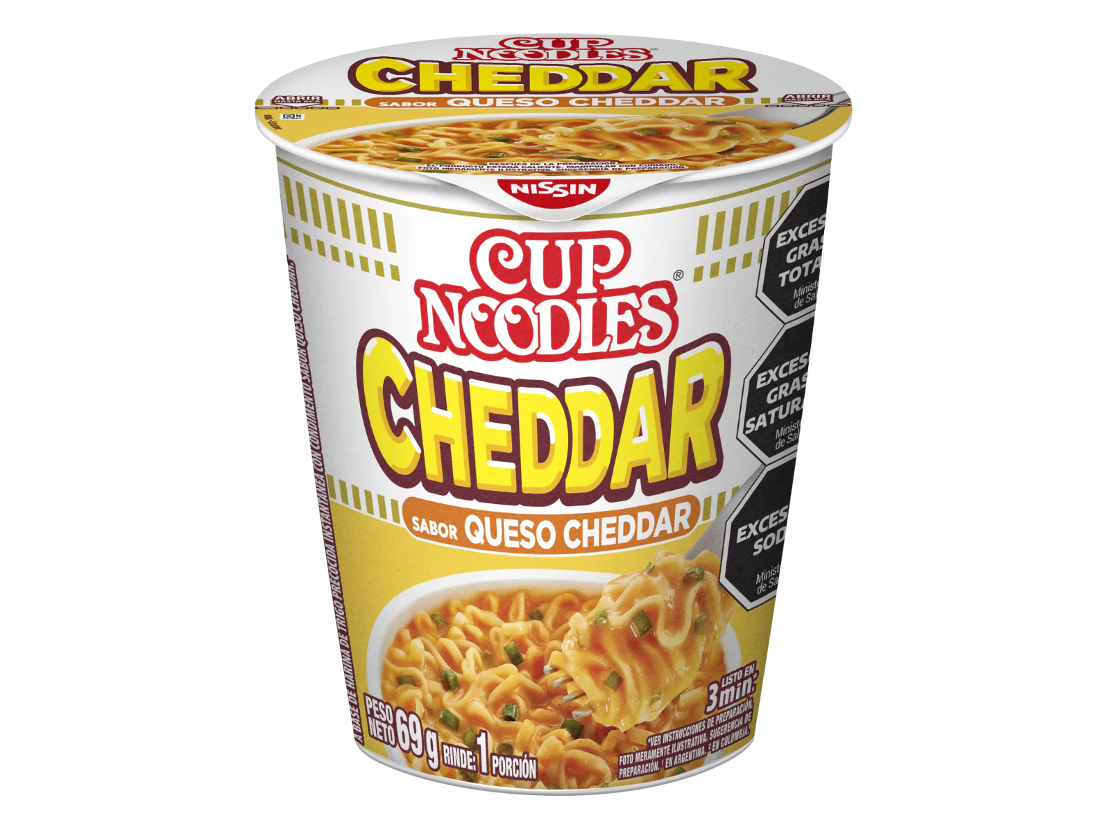 CUP NOODLES NISSIN SABOR QUESO CHEDDAR 69G