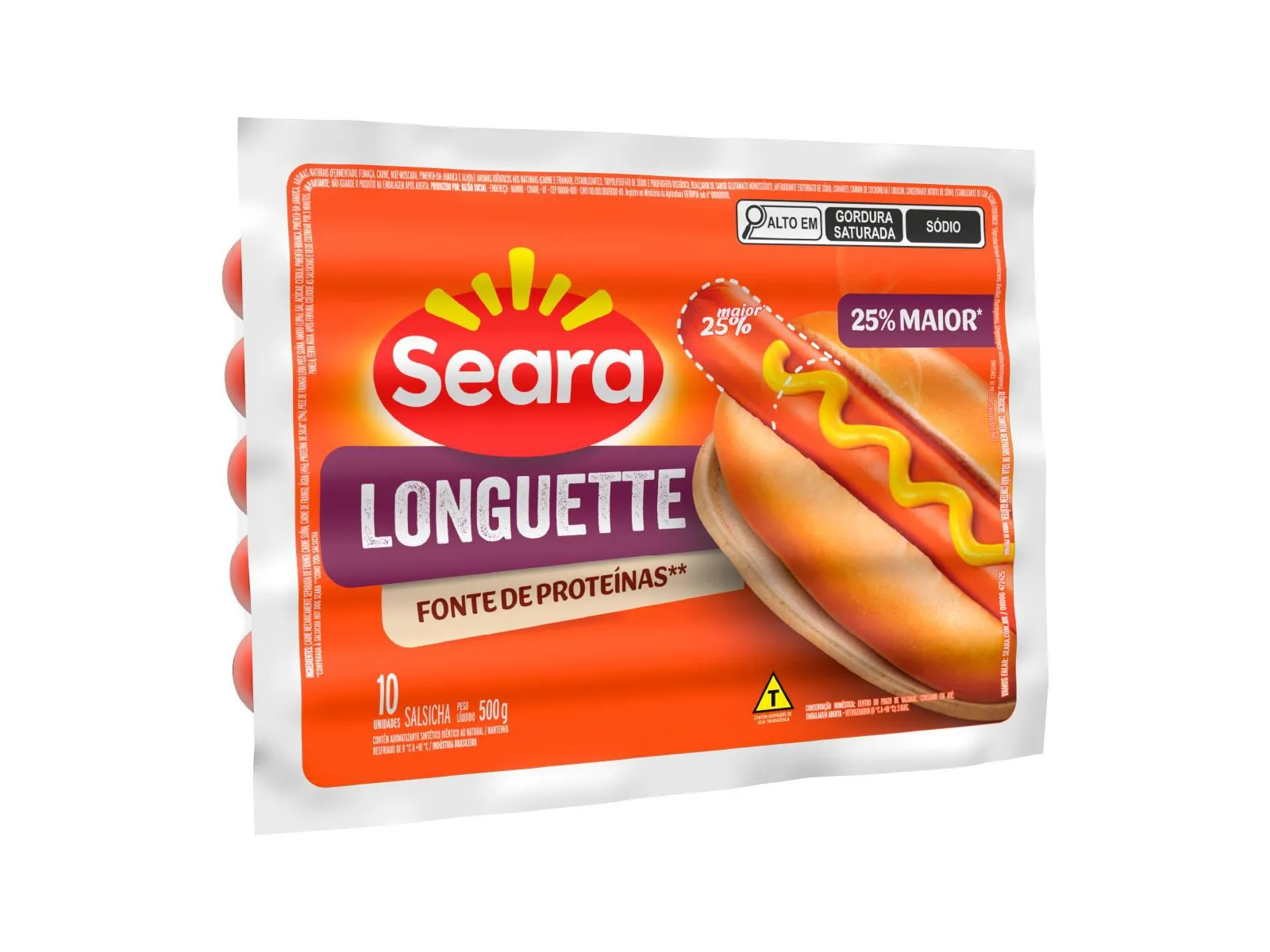 SALSICHA HOT DOG  LONGUETTE SEARA 500G