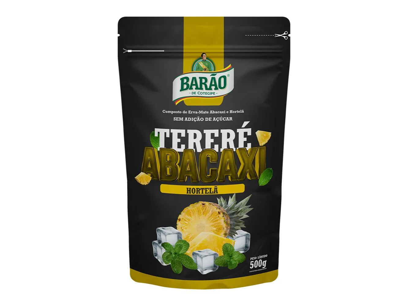 YERBA MATE BARÃO TERERÉ ABACAXI COM HORTELÃ (ANANÁ CON MENTA)  500G