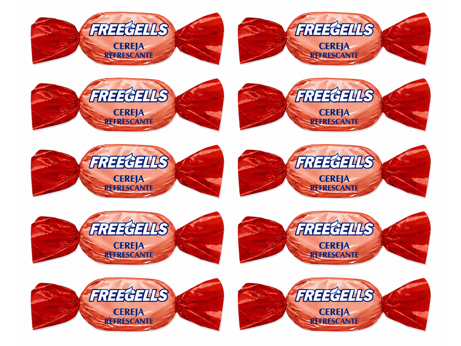 10 UN BALA (CARAMELO)  RICHAN FREEGELLS CEREJA (CEREZA) REFRESCANTE