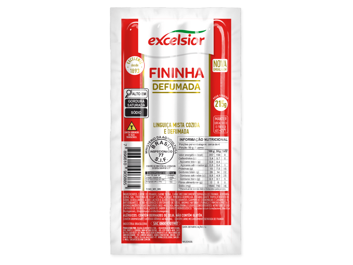 LINGUIÇA FININHA EXCELSIOR 215G