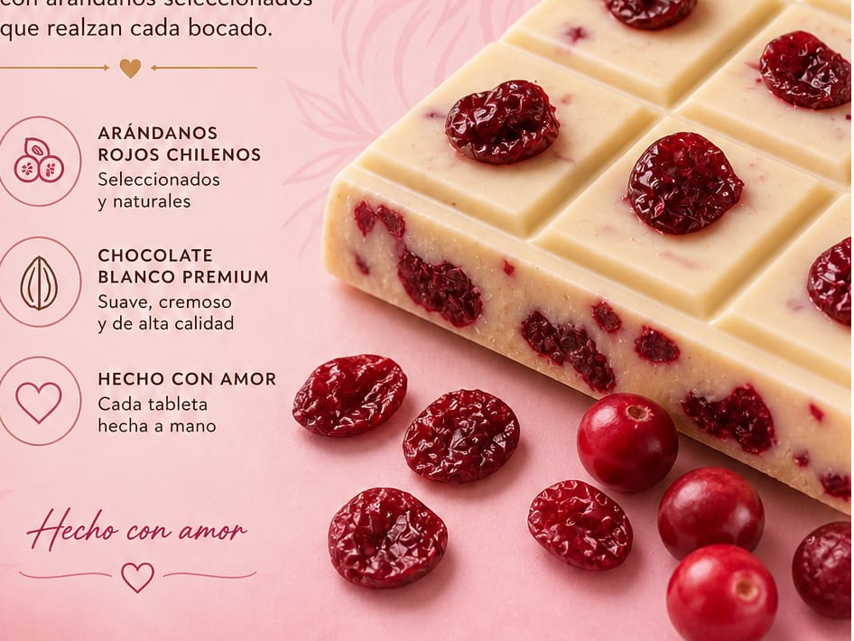 Tableta con arándanos rojos