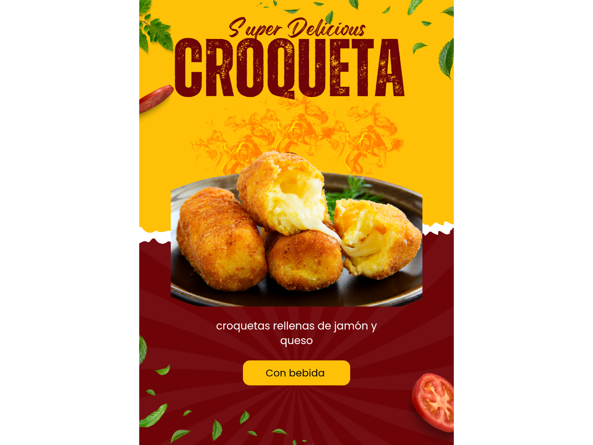 CROQUETAS DE JAMON Y QUESO MUZARELLA