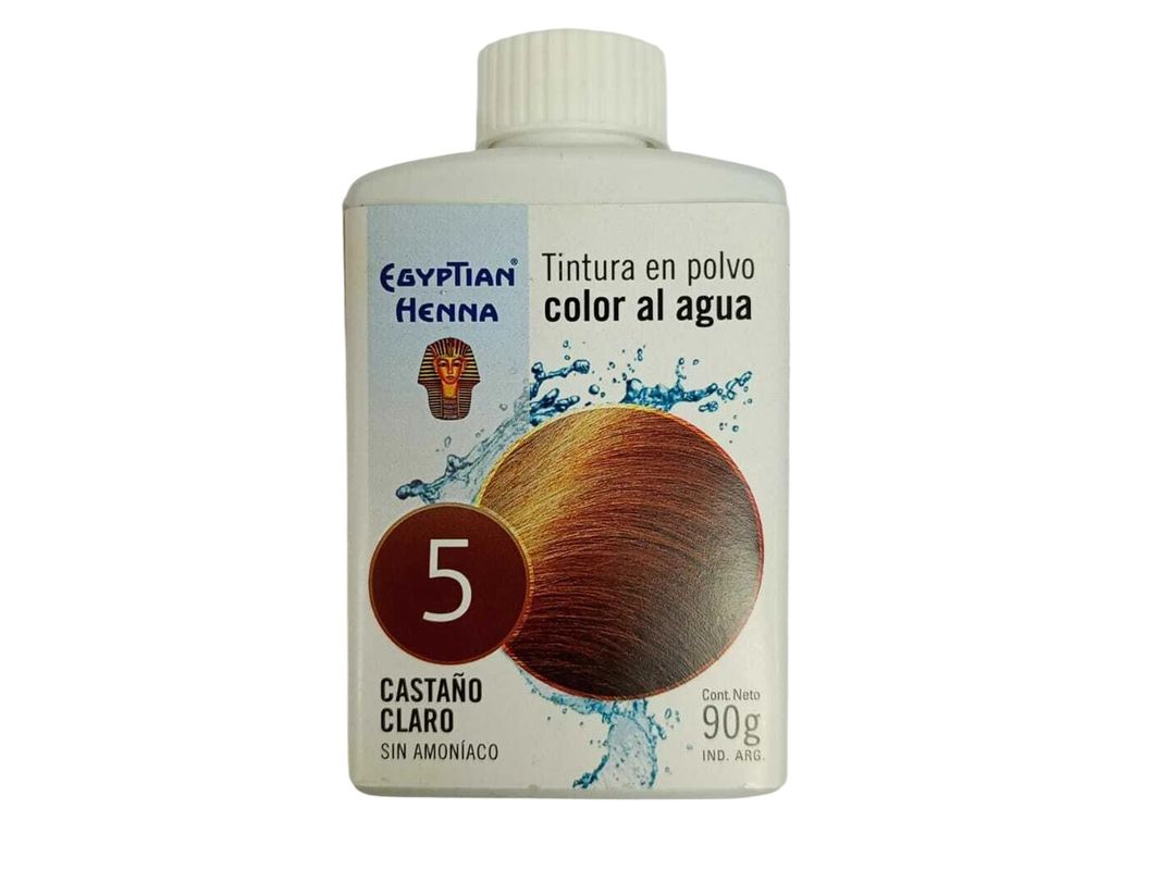 EGYPTIAN HENNA TINTURA EN POLVO COLOR AL AGUA 90GRS CASTAÑO CLARO