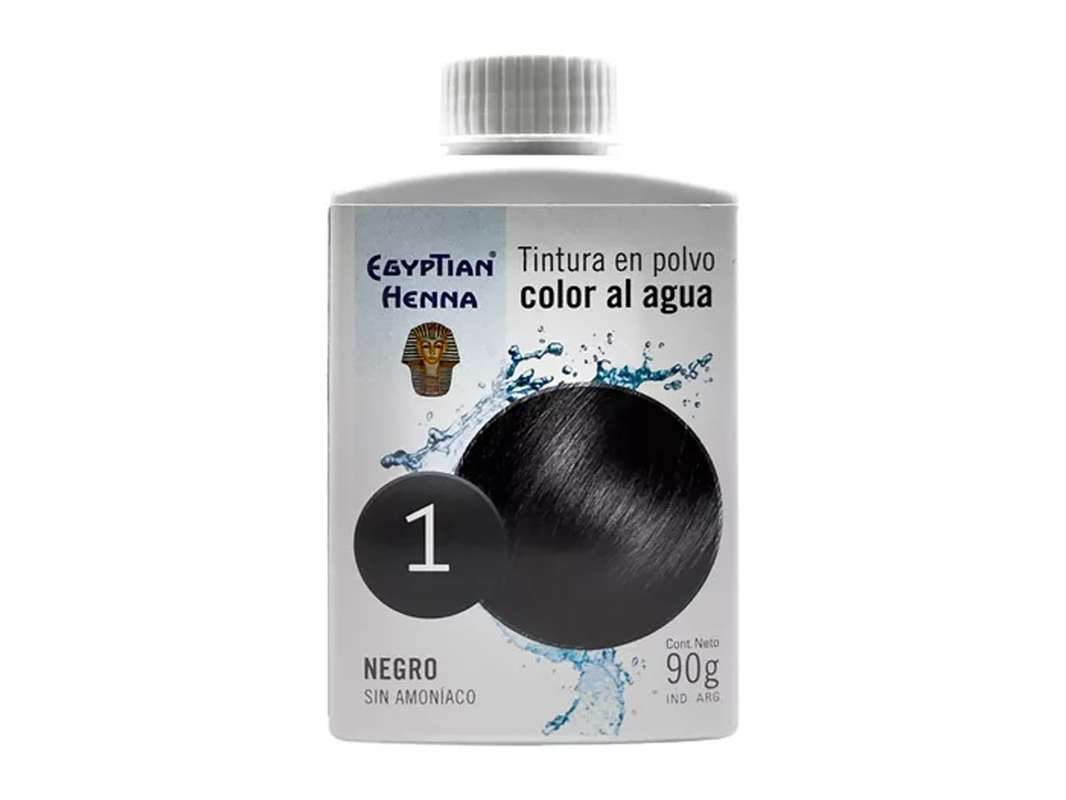 EGYPTIAN HENNA TINTURA EN POLVO COLOR AL AGUA 90GRS NEGRO