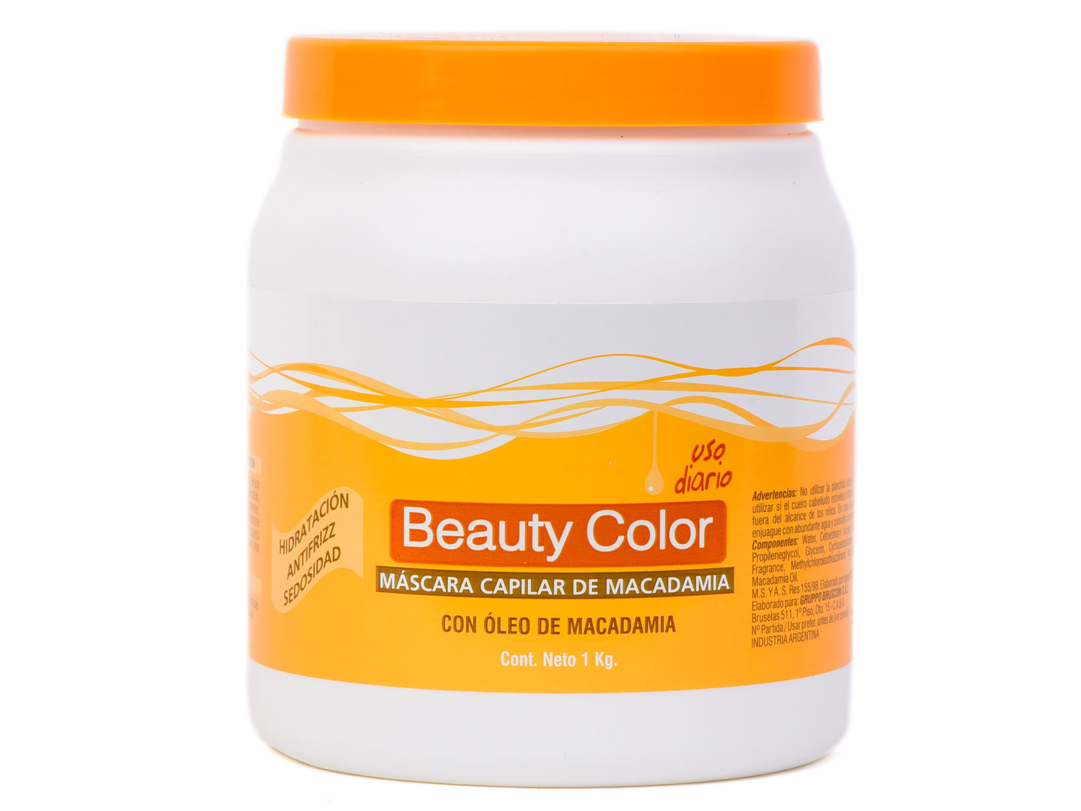 BEAUTY COLOR MASCARA CAPILAR DE MACADAMIA 1 KG.