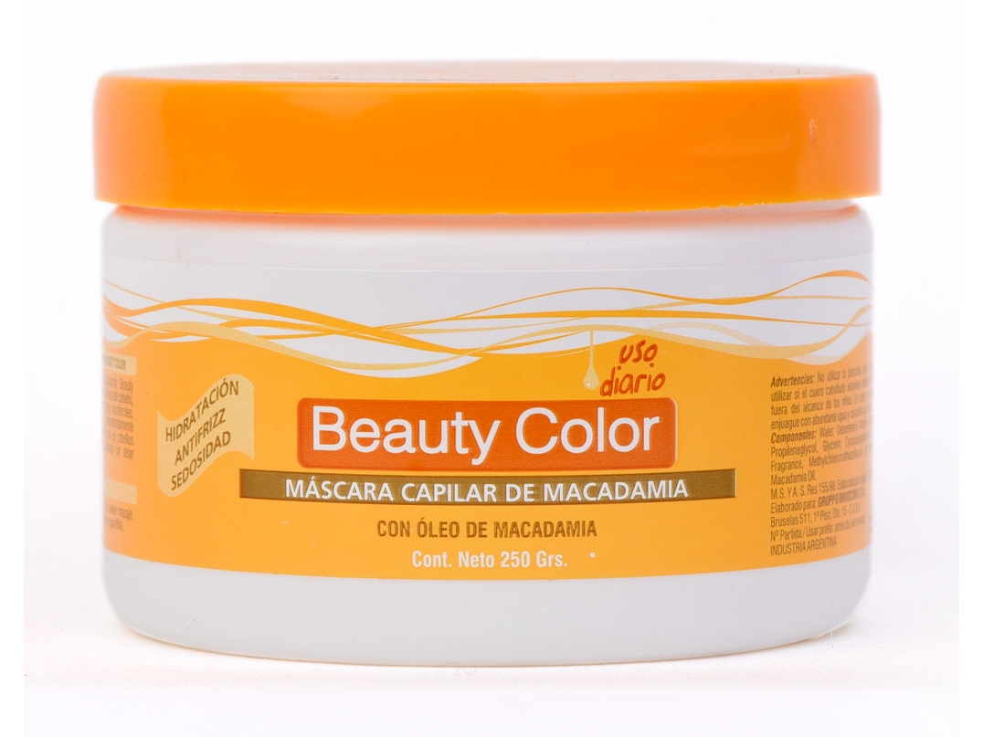 BEAUTY COLOR MASCARA CAPILAR DE MACADAMIA 250 GR