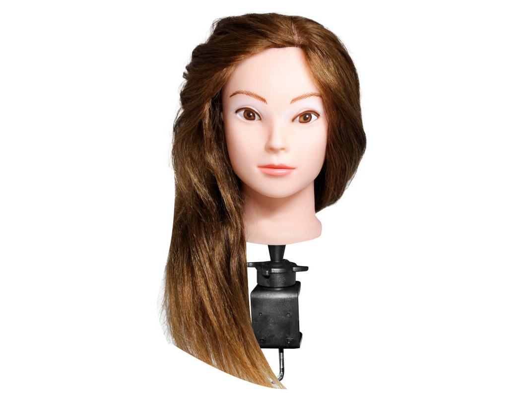 JESSAMY CABEZA DE PRACTICA 100% PELO NATURAL 50 CM CASTAÑO