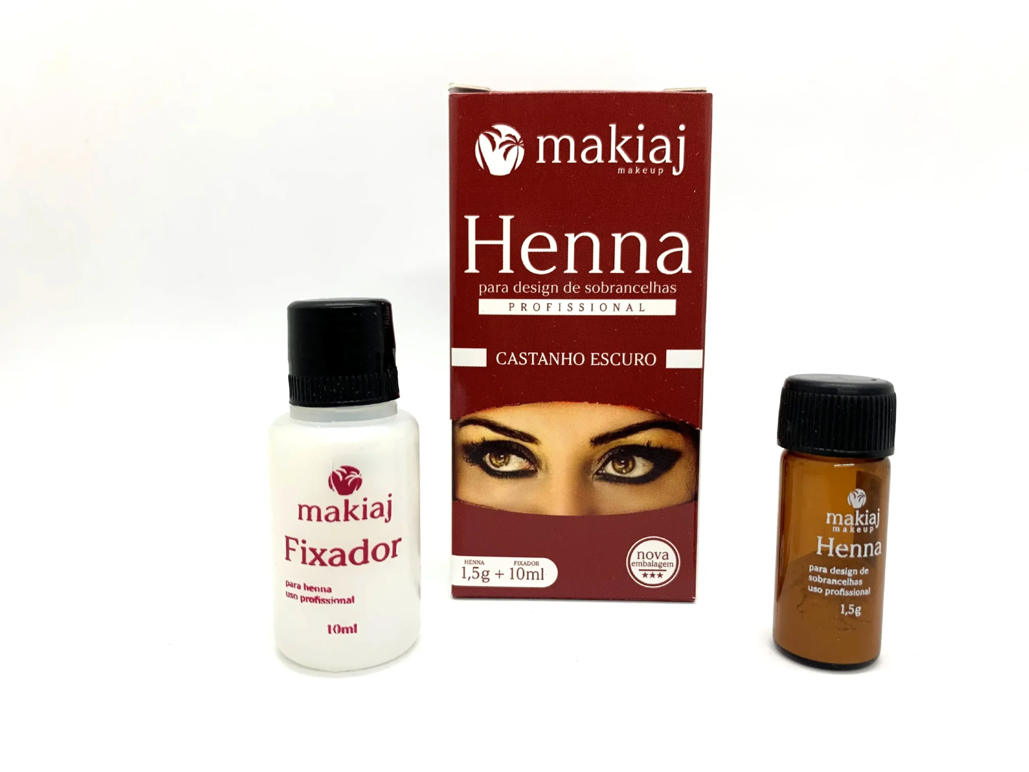 MAKIAJ HENNA CASTAÑO OSCURO 1,5g + FIJADOR 10ml