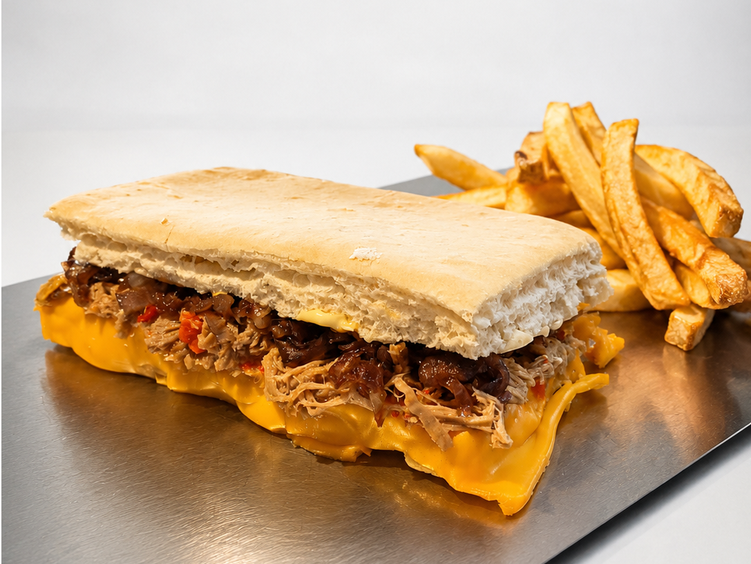 SANDWICH DE CERDO DESMECHADO de punto fresco