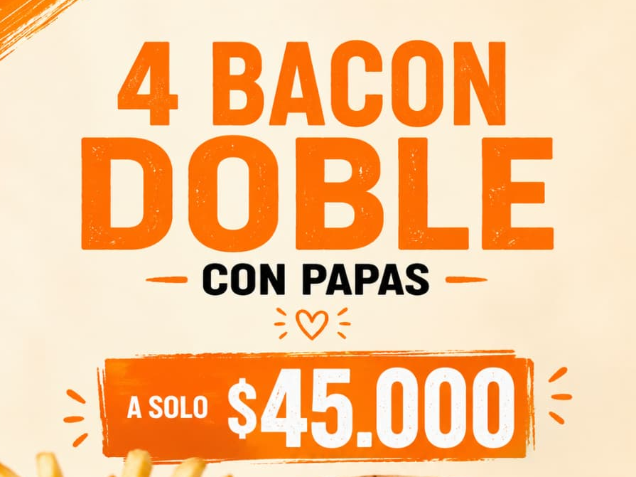PROMO 2   (4 bacon dobles)