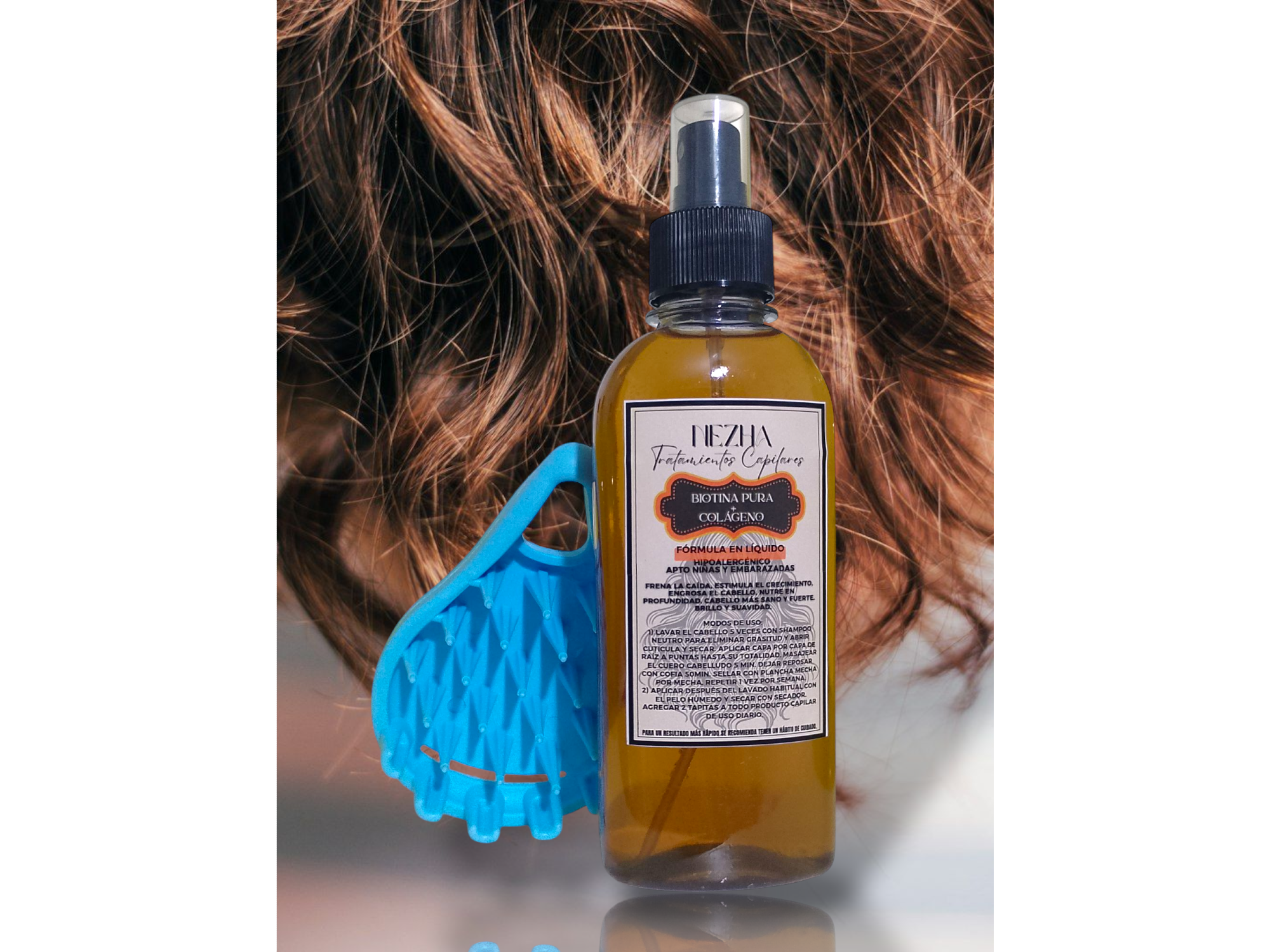 Biotina pura líquida 250ml spray+Cepillo