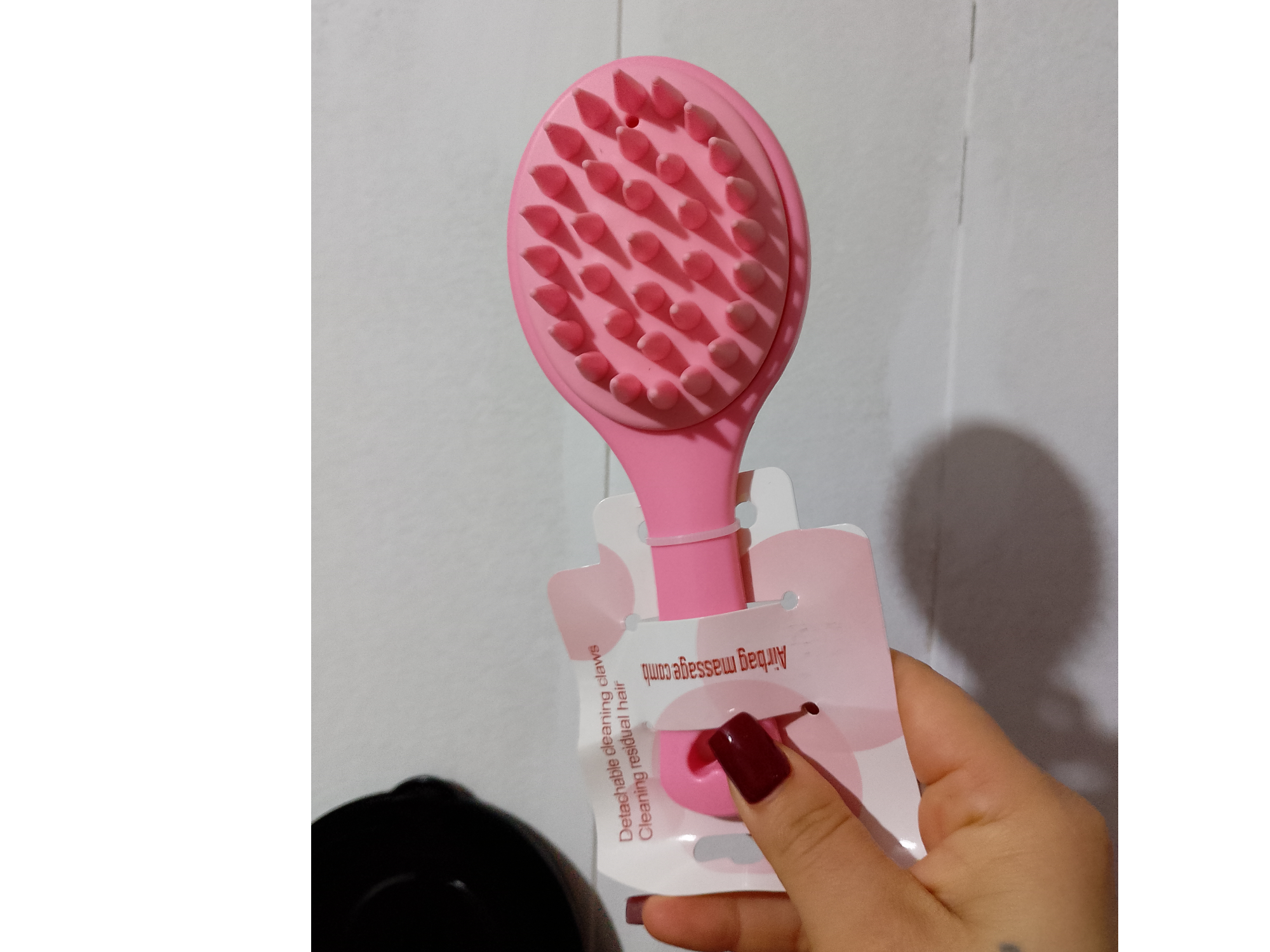 Cepillo masajeador con mango rosa