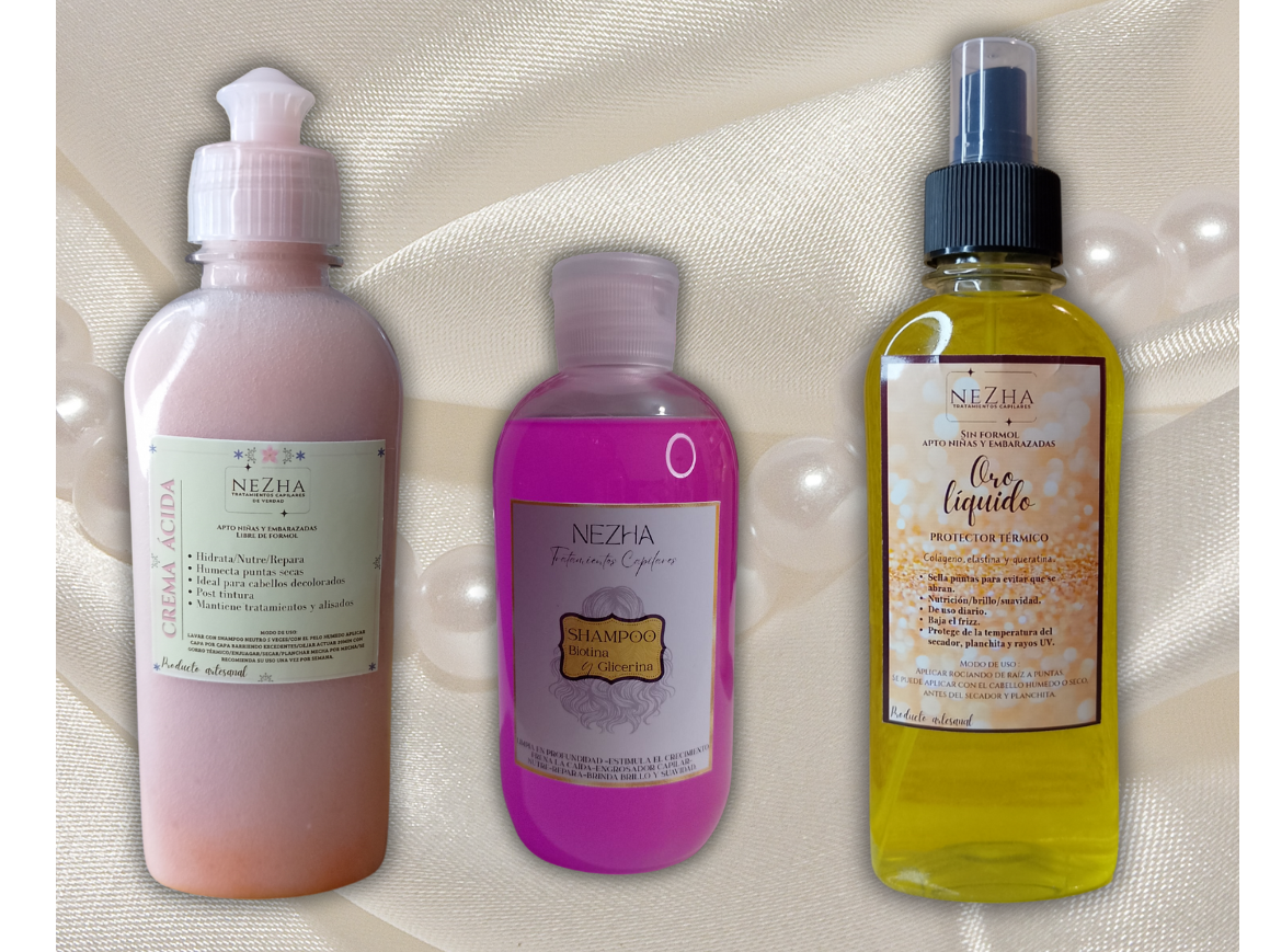 Crema ácida+shampoo Biotina+oro líquido