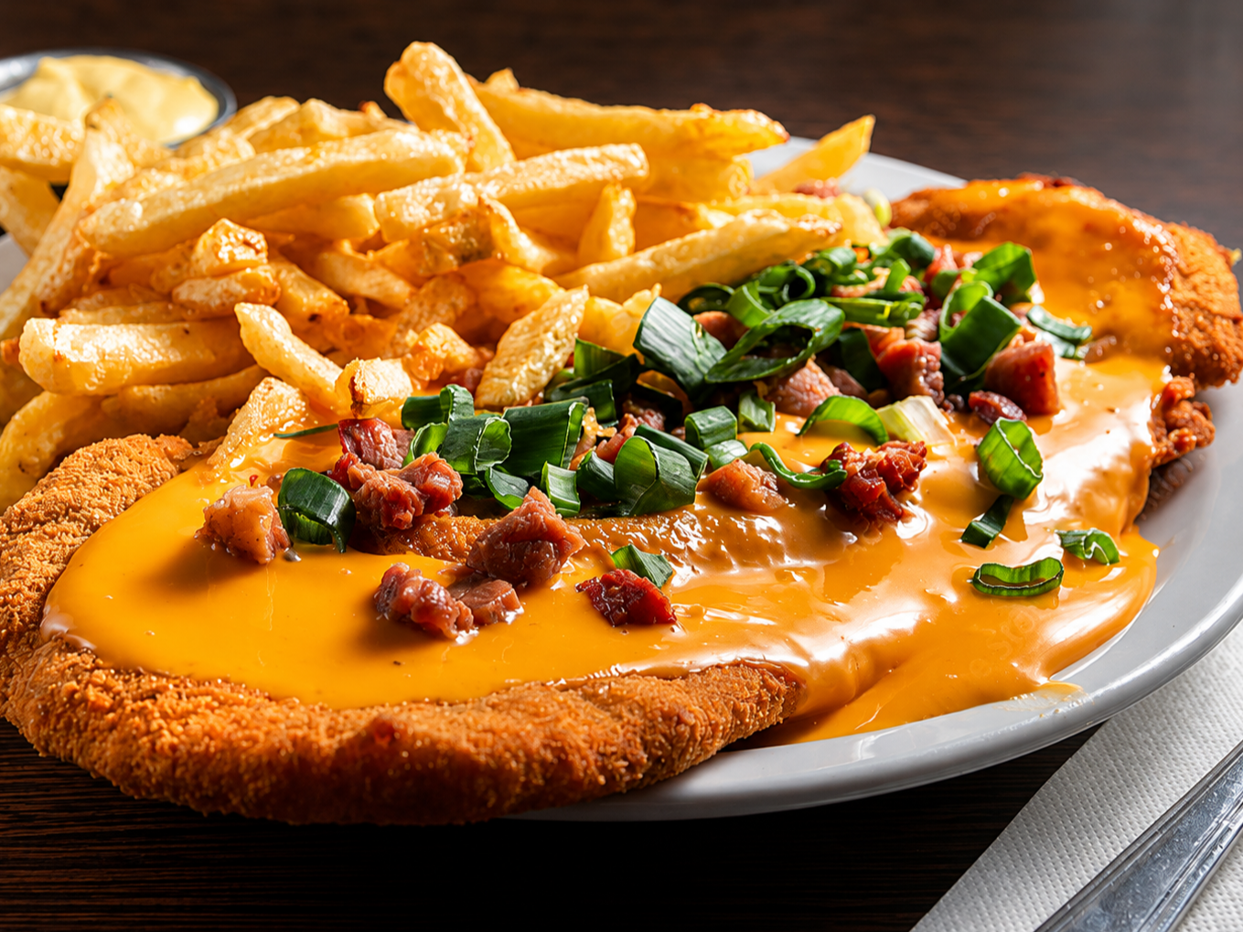 Suprema con Cheddar y Panceta