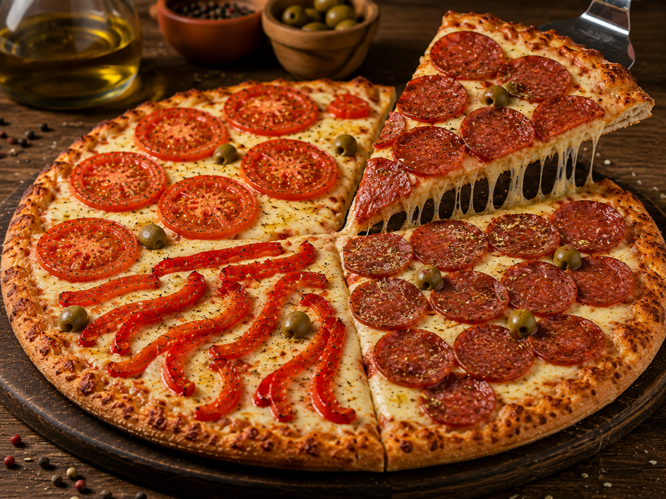 Pizza Gigante de 3 gustos