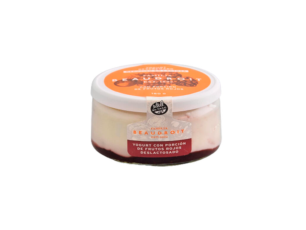 Yogurt Descremado Deslactosado 95% Sabor Frutos del Bosque x 160g - Beaudroit