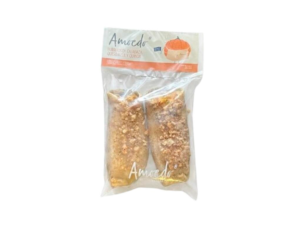 Burritos Integrales de Quinoa, Calabaza y Queso Azul x 260g - Amoedo